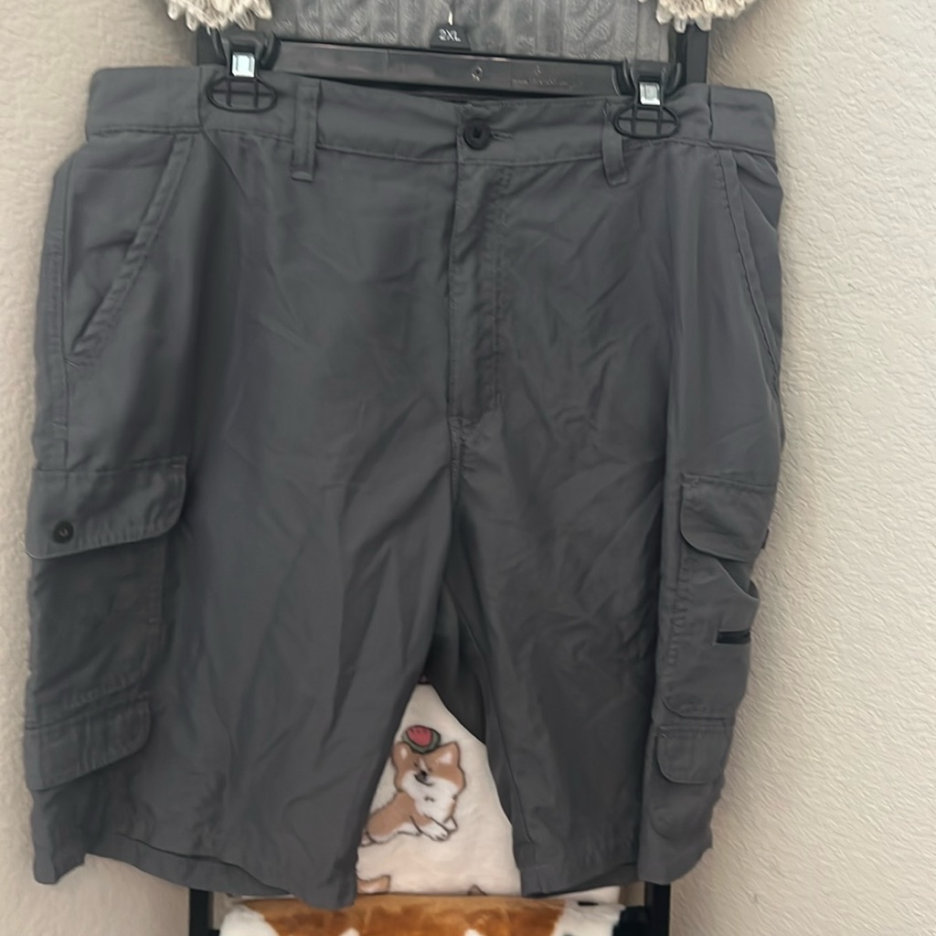 Mens Active Cargo Shorts Dark Grey 11 Inseam Size 36